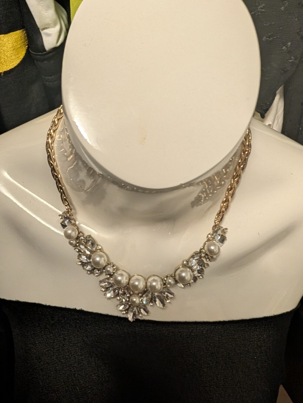 BCBG MaxAzria Pearl & Crystal Statement Necklace